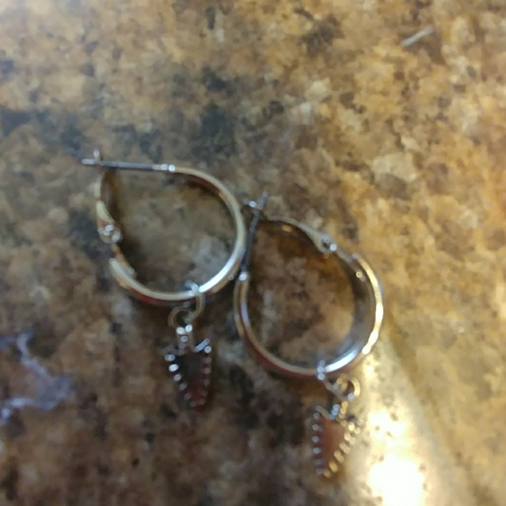 Shark tooth hoop earrings